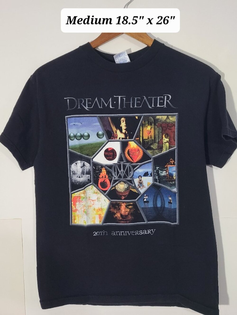 Vintage 2005 Dream Theater 20th Anniversary Tour Black Medium T-Shirt Y2K